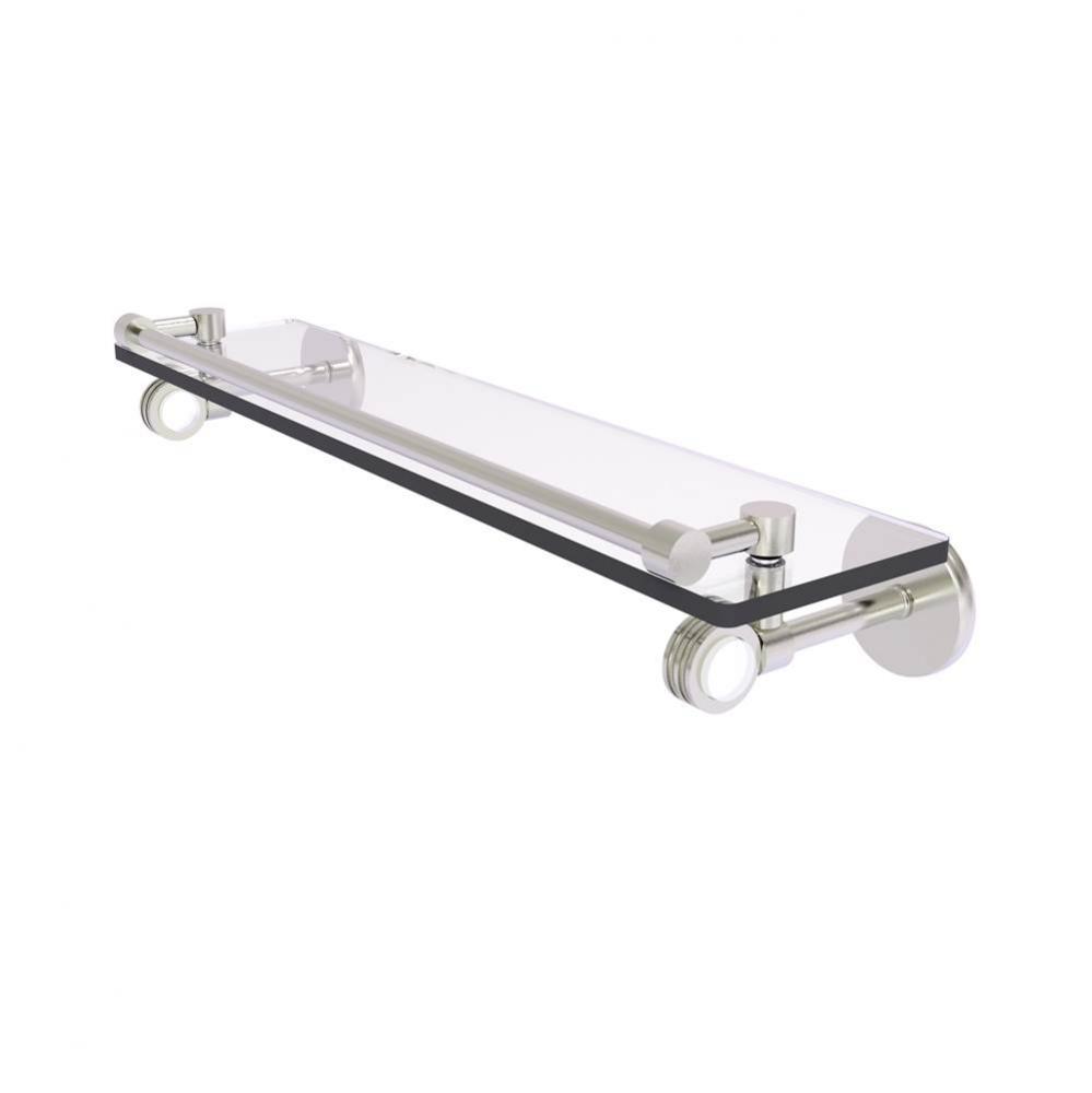 Clearview Collection 22 Inch Gallery Rail Glass Shelf with Dotted Accents
