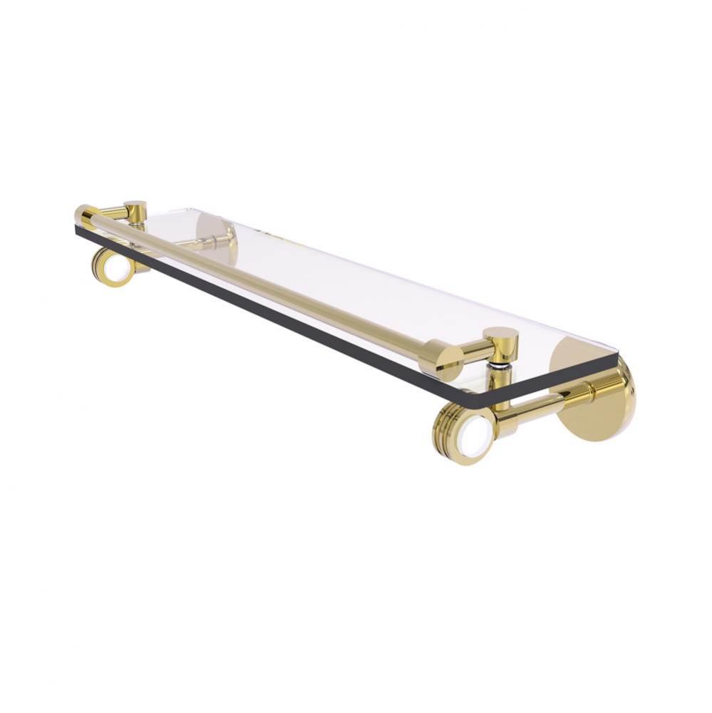 Clearview Collection 22 Inch Gallery Rail Glass Shelf with Dotted Accents