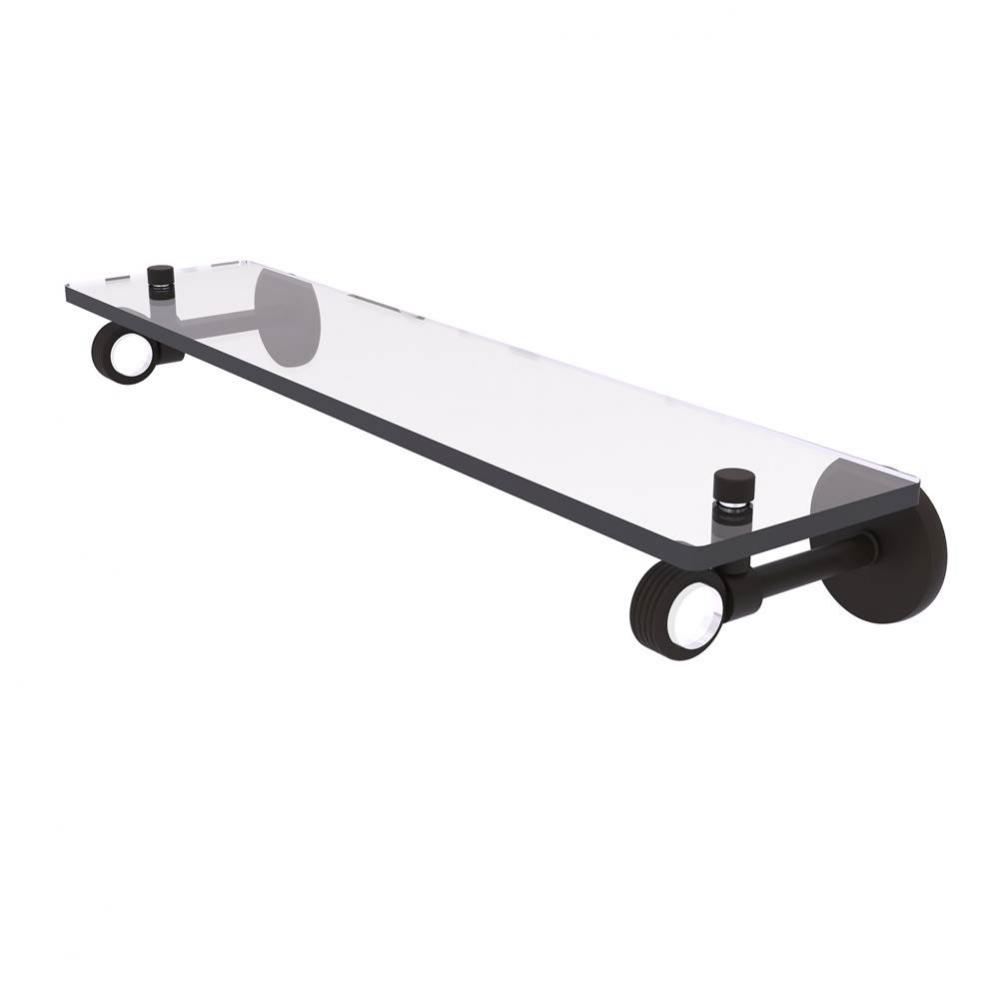 Clearview Collection 22 Inch Glass Shelf with Groovy Accents