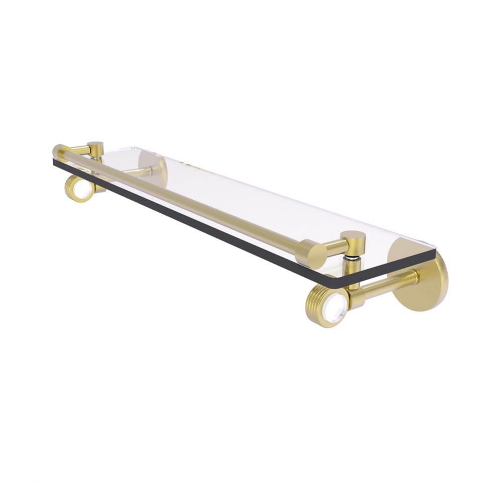 Clearview Collection 22 Inch Gallery Rail Glass Shelf with Groovy Accents