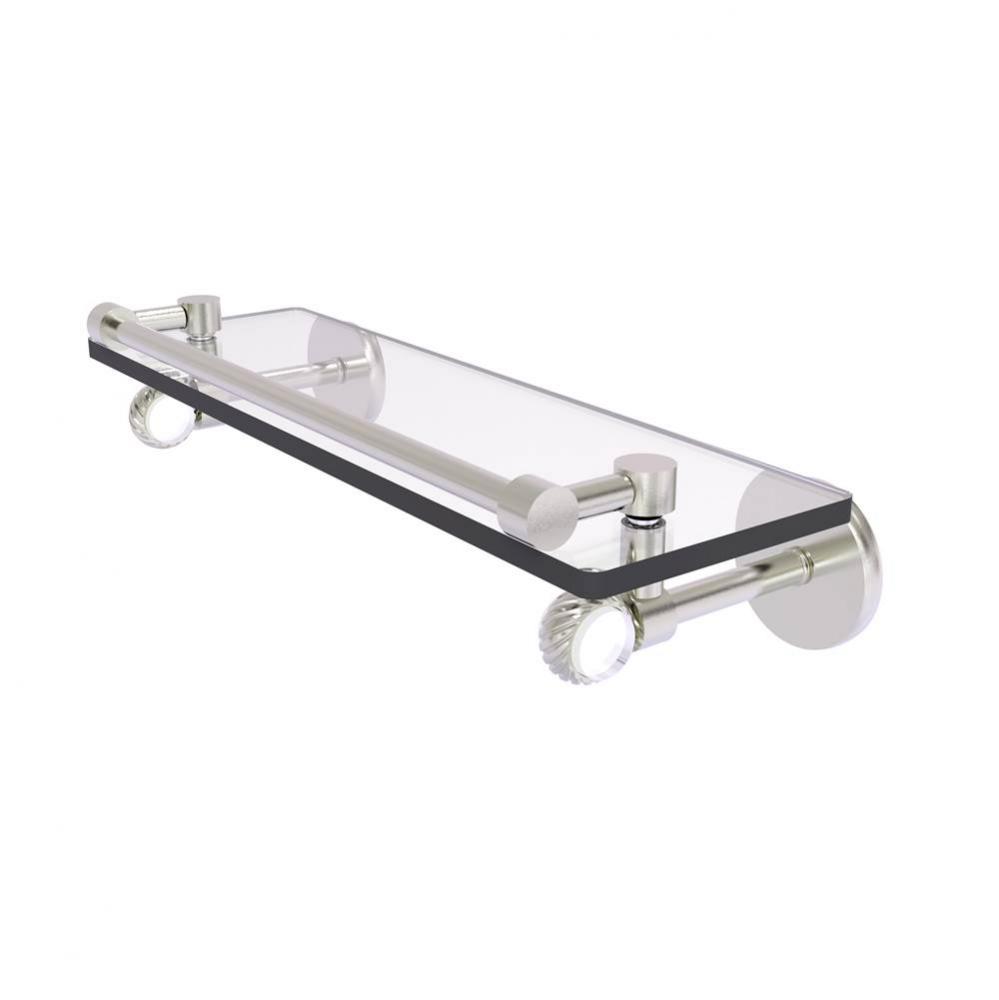 Clearview Collection 16 Inch Gallery Rail Glass Shelf with Twisted Accents