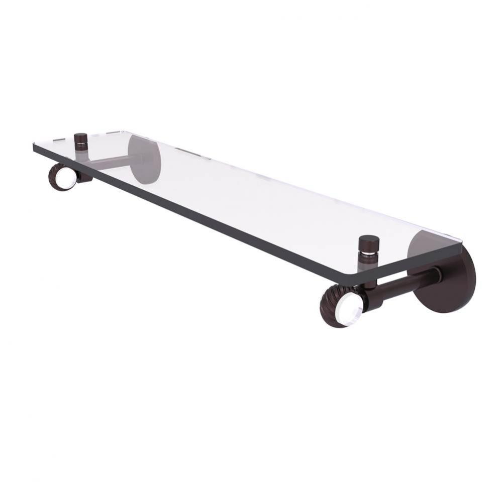 Clearview Collection 22 Inch Glass Shelf with Twisted Accents