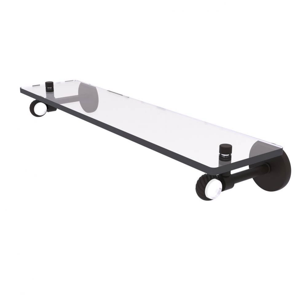 Clearview Collection 22 Inch Glass Shelf with Twisted Accents