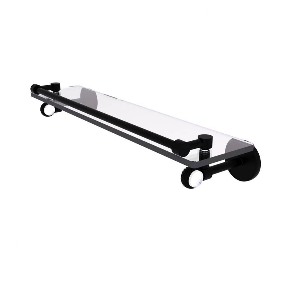 Clearview Collection 22 Inch Gallery Rail Glass Shelf with Twisted Accents