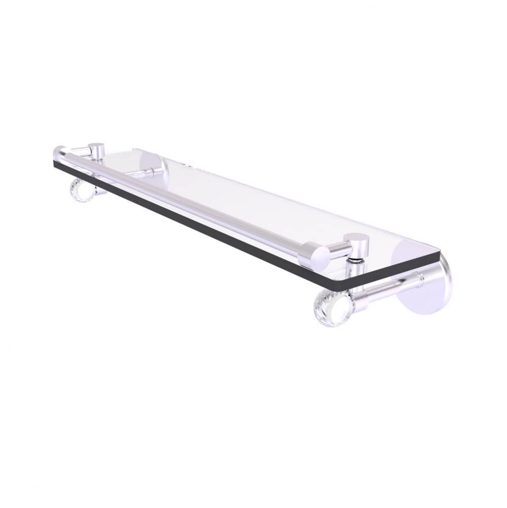 Clearview Collection 22 Inch Gallery Rail Glass Shelf with Twisted Accents