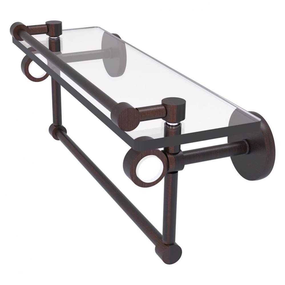 Clearview Collection 16 Inch Glass Shelf with Gallery Rail and Towel Bar - Venetian Bronze