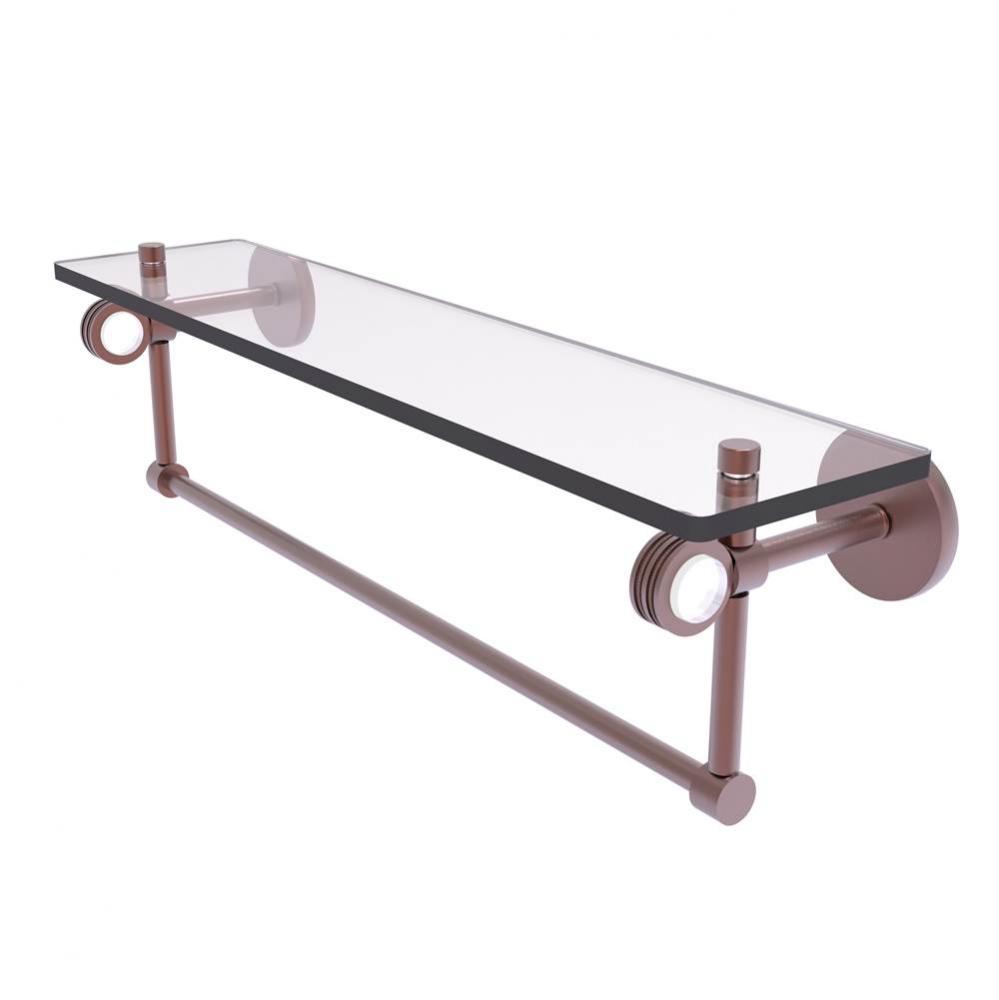 Clearview Collection 22 Inch Glass Shelf with Towel Bar and Dotted Accents