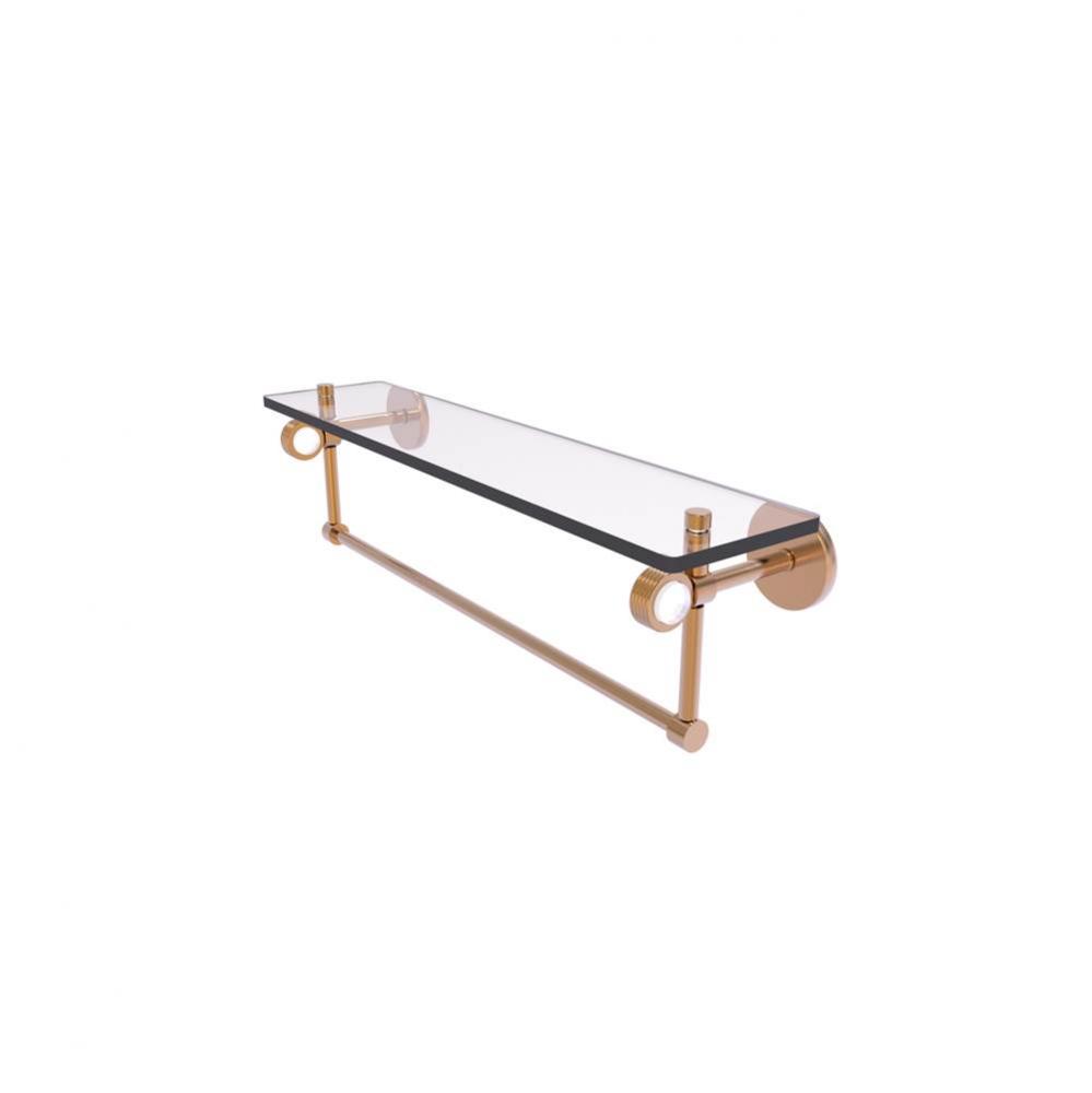 Clearview Collection 22 Inch Glass Shelf with Towel Bar and Groovy Accents