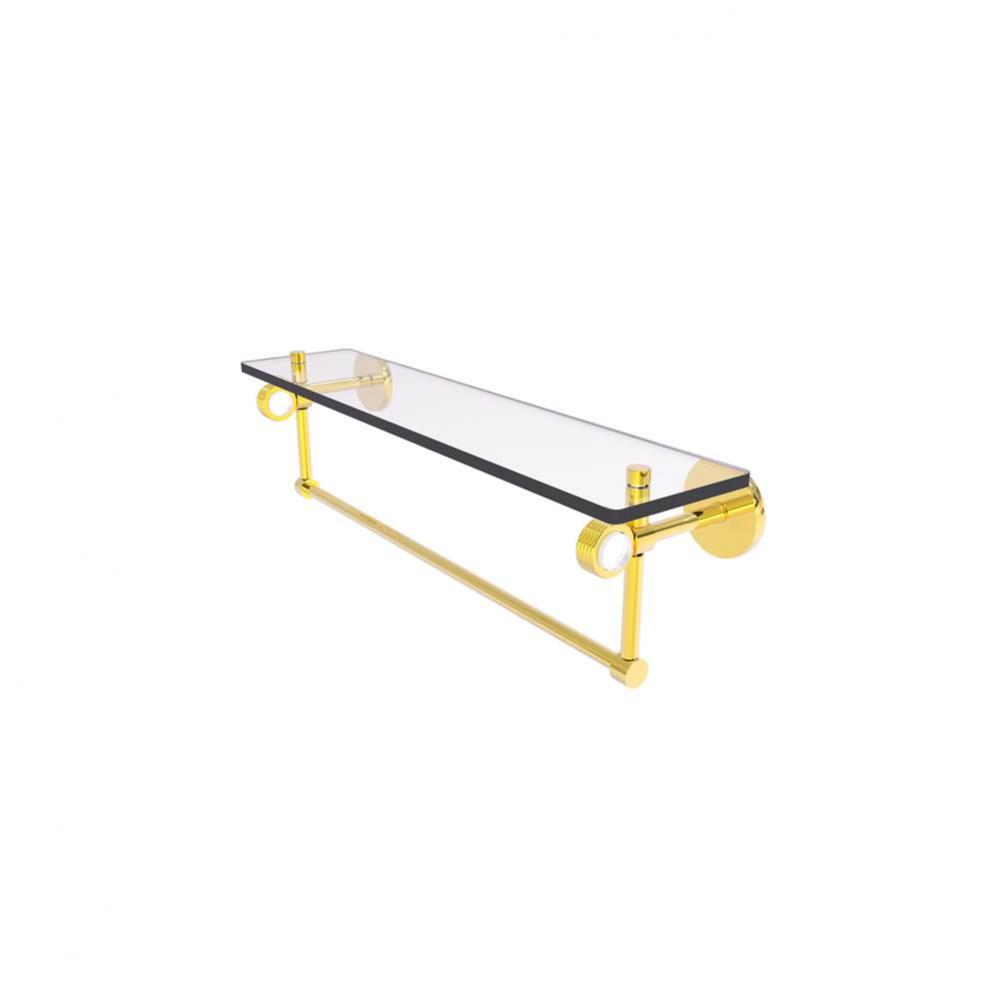 Clearview Collection 22 Inch Glass Shelf with Towel Bar and Groovy Accents
