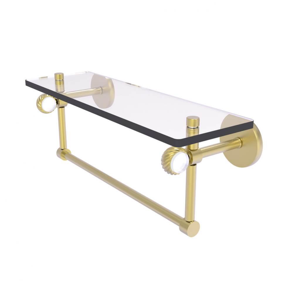Clearview Collection 16 Inch Glass Shelf with Towel Bar and Twisted Accents