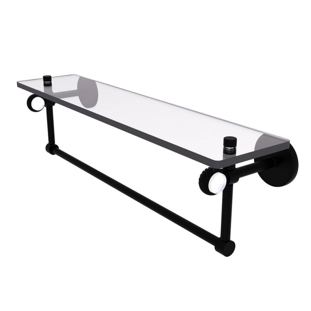 Clearview Collection 22 Inch Glass Shelf with Towel Bar and Twisted Accents