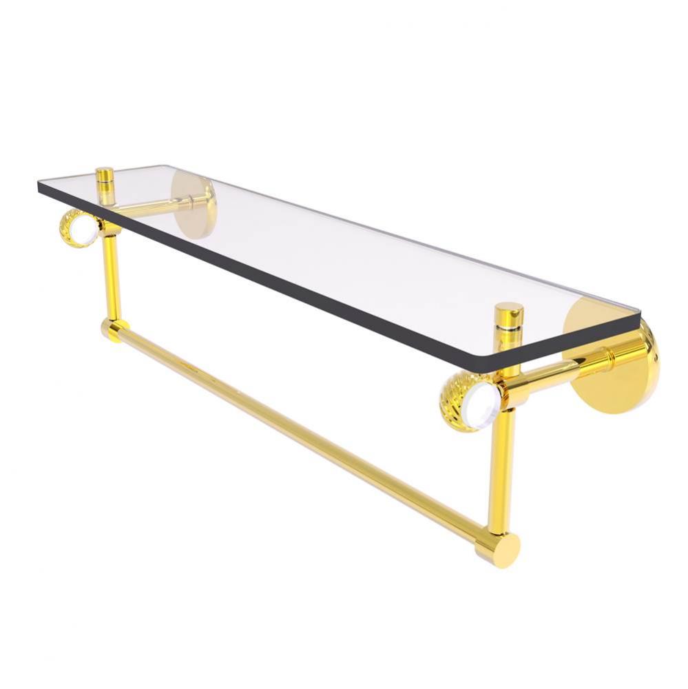 Clearview Collection 22 Inch Glass Shelf with Towel Bar and Twisted Accents