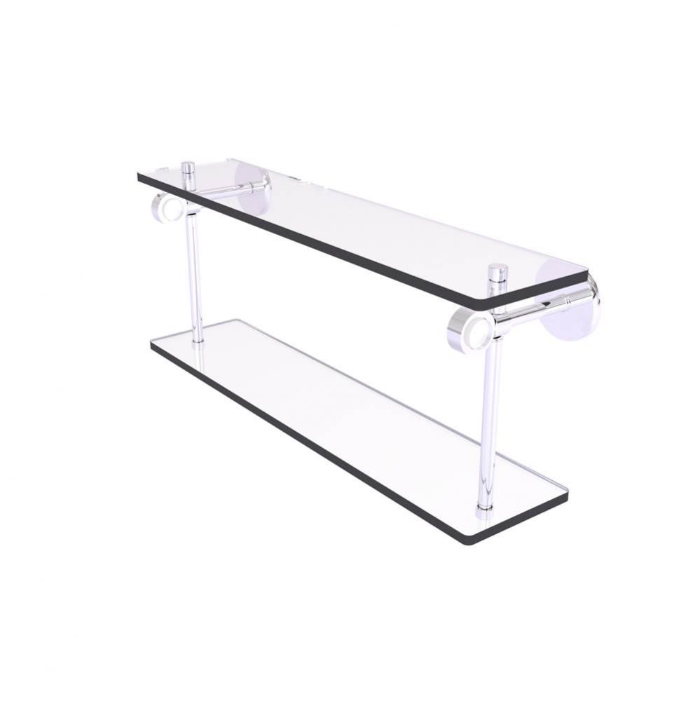 Clearview Collection 22 Inch Two Tiered Glass Shelf