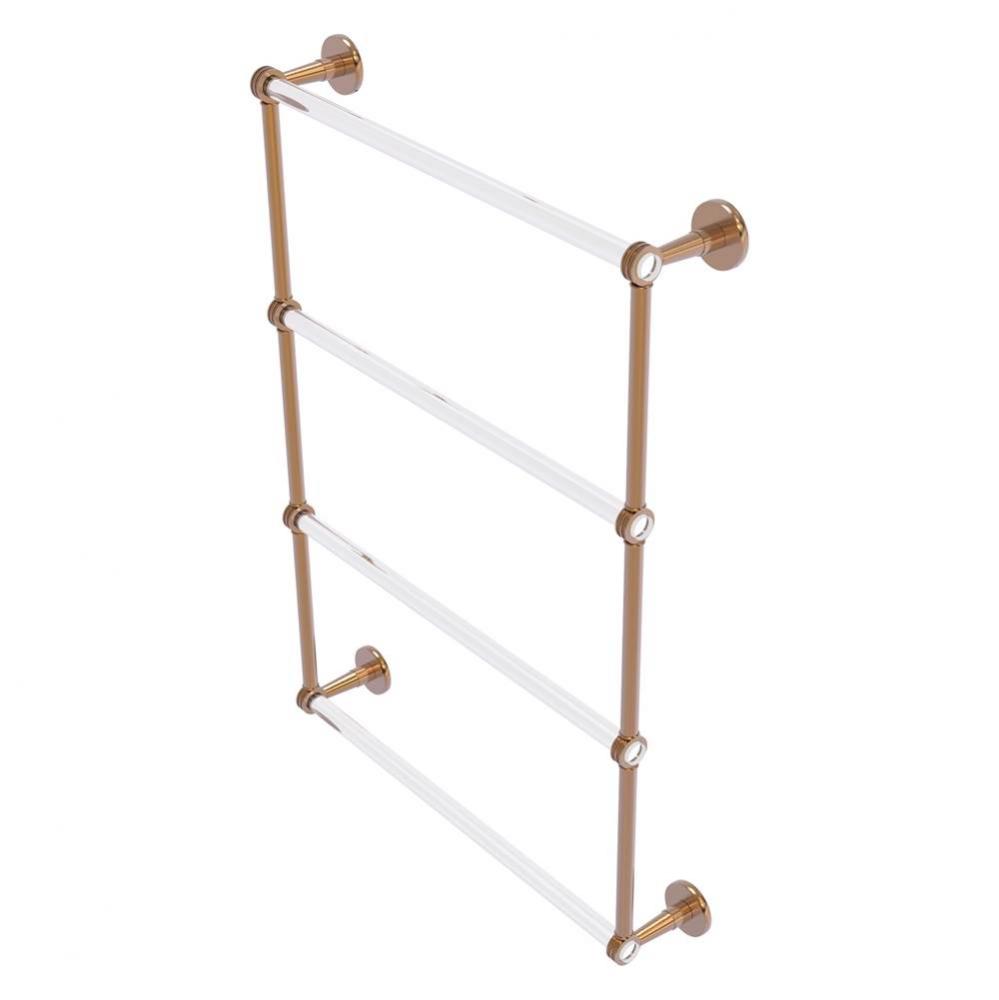 Clearview Collection 4 Tier 24 Inch Ladder Towel Bar with Dotted Accents - Brushed Bronze