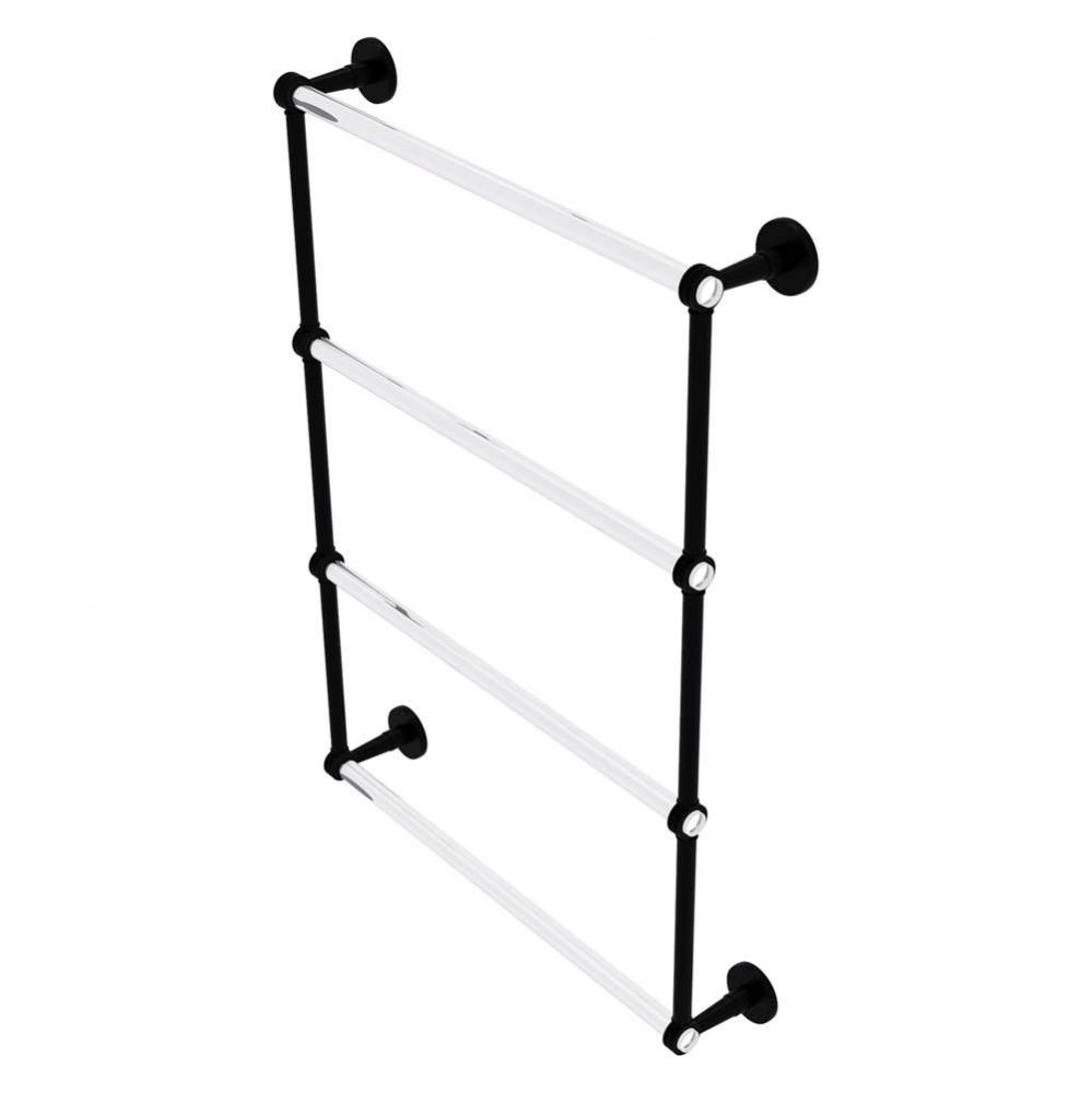 Clearview Collection 4 Tier 24 Inch Ladder Towel Bar with Dotted Accents - Matte Black