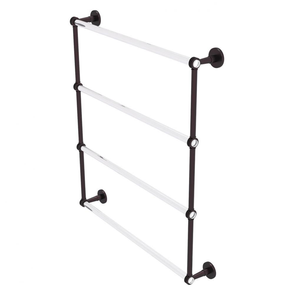 Clearview Collection 4 Tier 30 Inch Ladder Towel Bar with Dotted Accents - Antique Bronze
