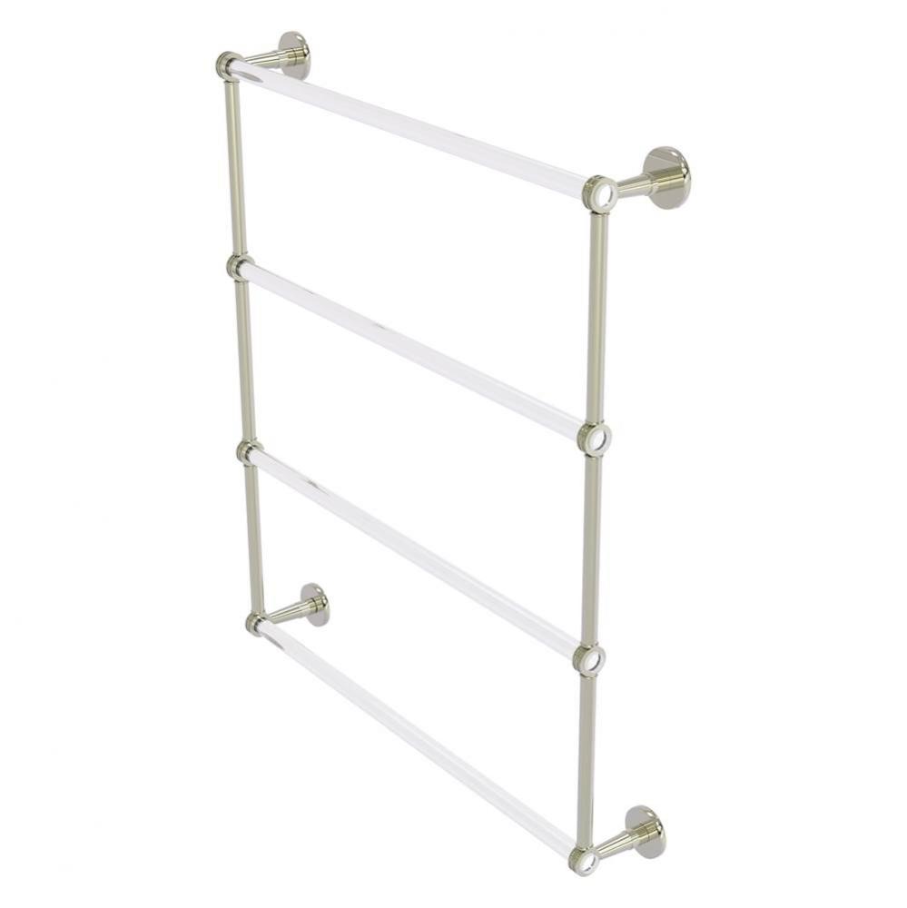 Clearview Collection 4 Tier 30 Inch Ladder Towel Bar with Dotted Accents - Polished Nickel