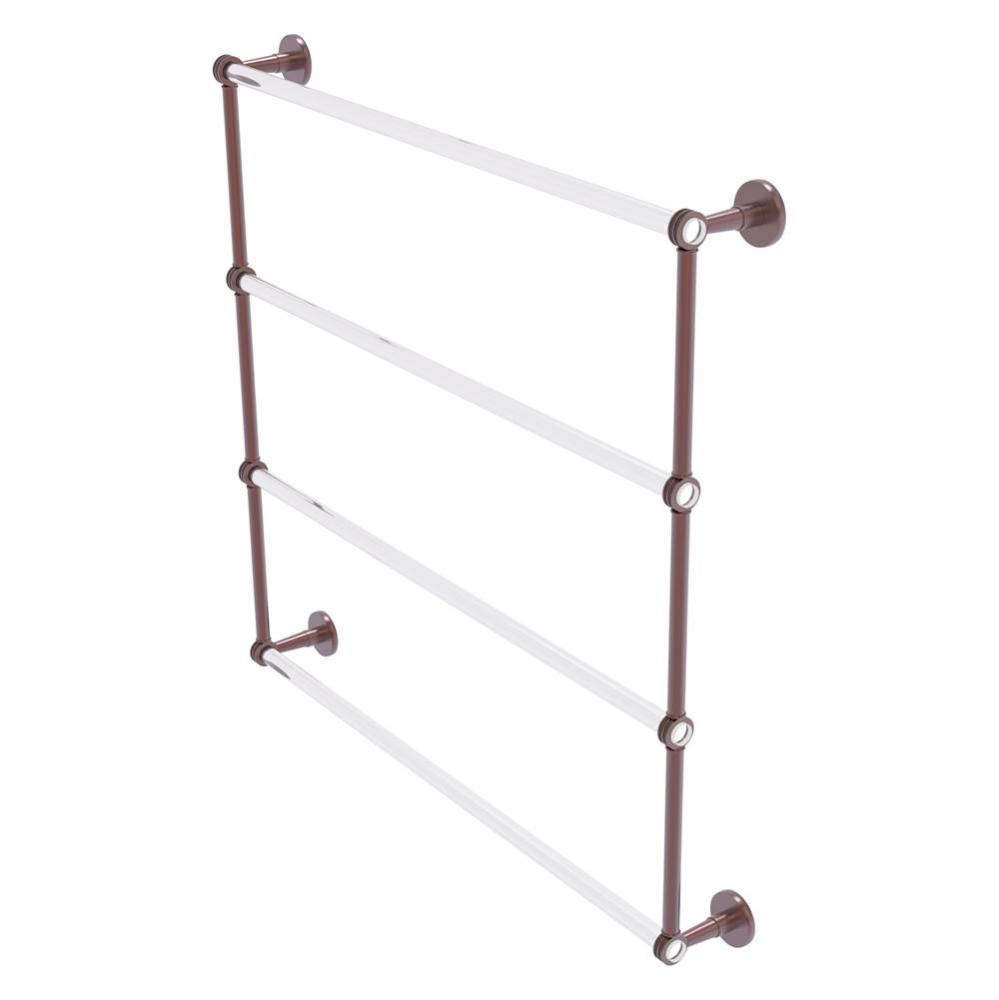Clearview Collection 4 Tier 36 Inch Ladder Towel Bar with Dotted Accents - Antique Copper