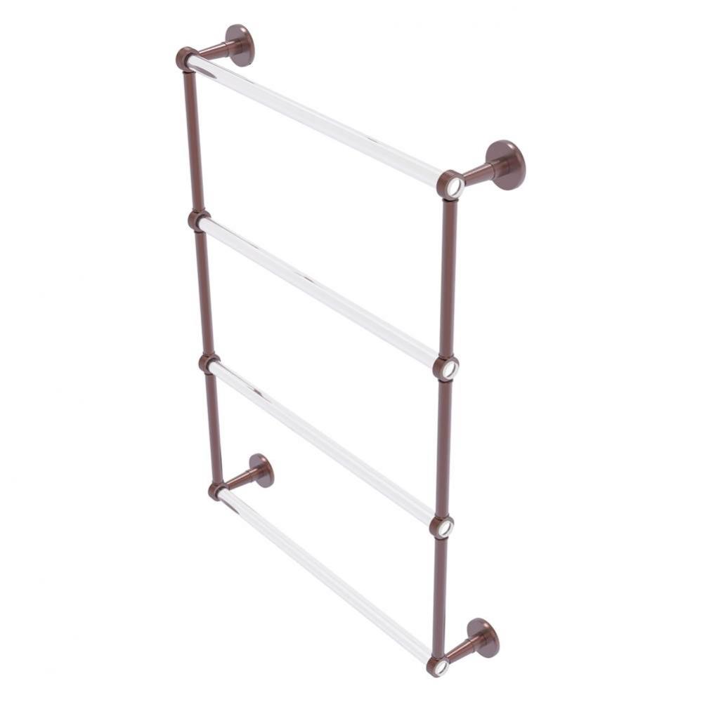 Clearview Collection 4 Tier 24 Inch Ladder Towel Bar with Grooved Accents - Antique Copper