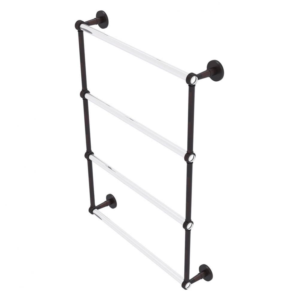 Clearview Collection 4 Tier 24 Inch Ladder Towel Bar with Grooved Accents - Venetian Bronze