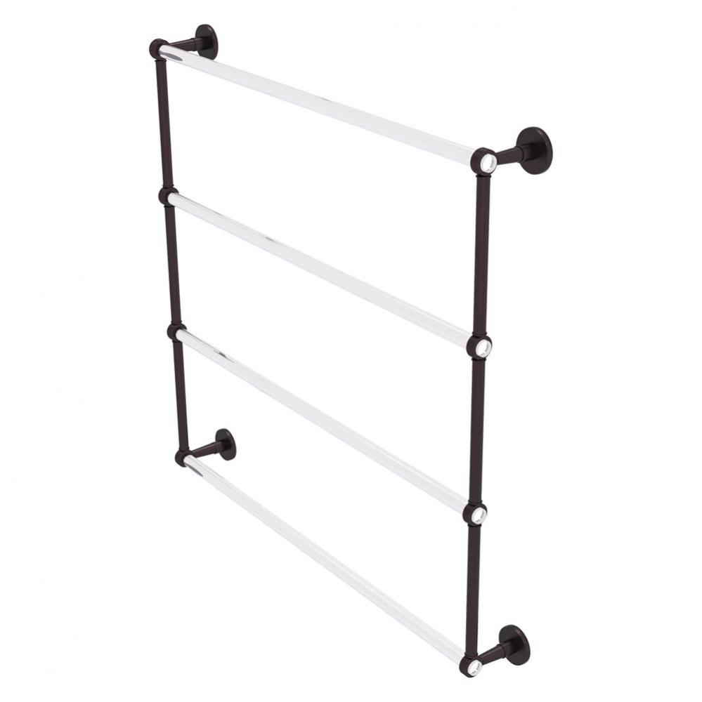 Clearview Collection 4 Tier 36 Inch Ladder Towel Bar with Grooved Accents - Antique Bronze