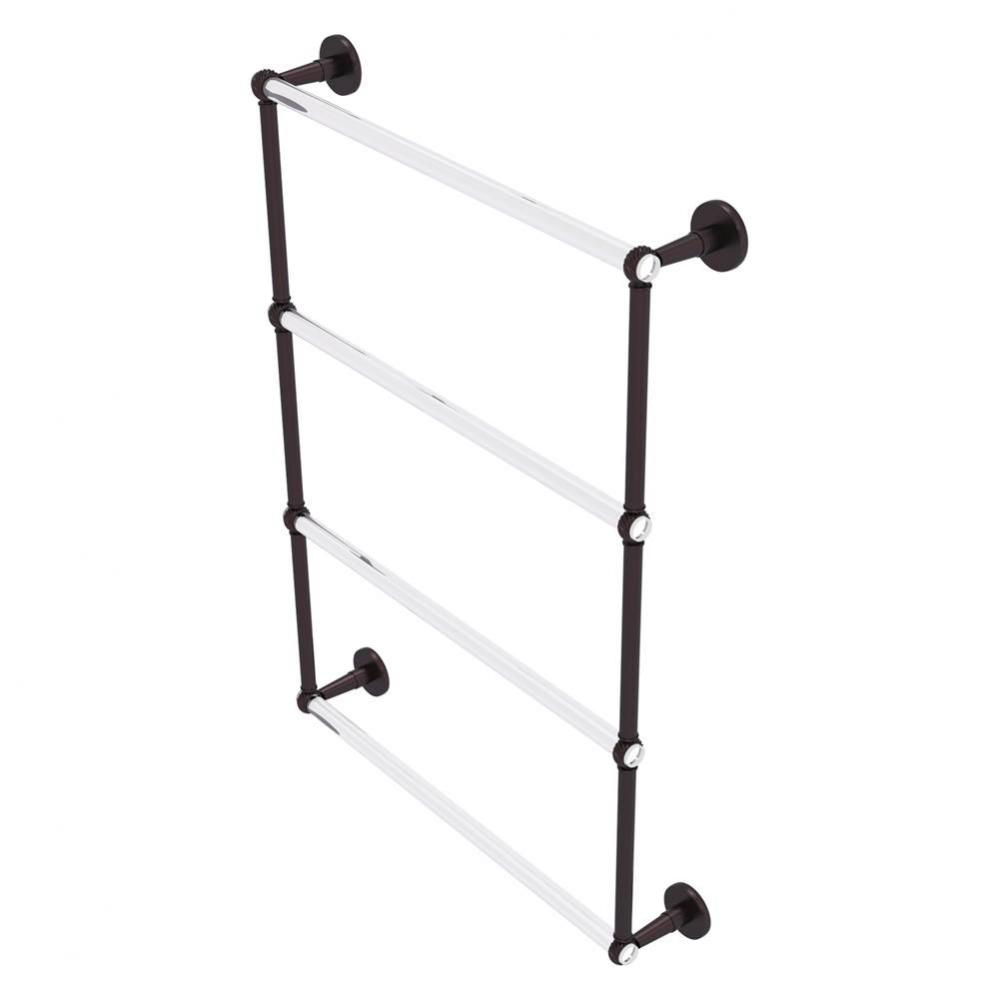 Clearview Collection 4 Tier 24 Inch Ladder Towel Bar with Twisted Accents - Antique Bronze