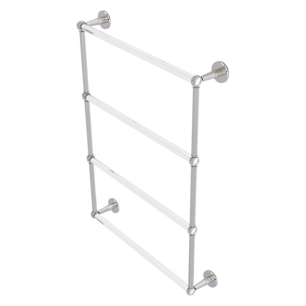 Clearview Collection 4 Tier 24 Inch Ladder Towel Bar with Twisted Accents - Satin Nickel