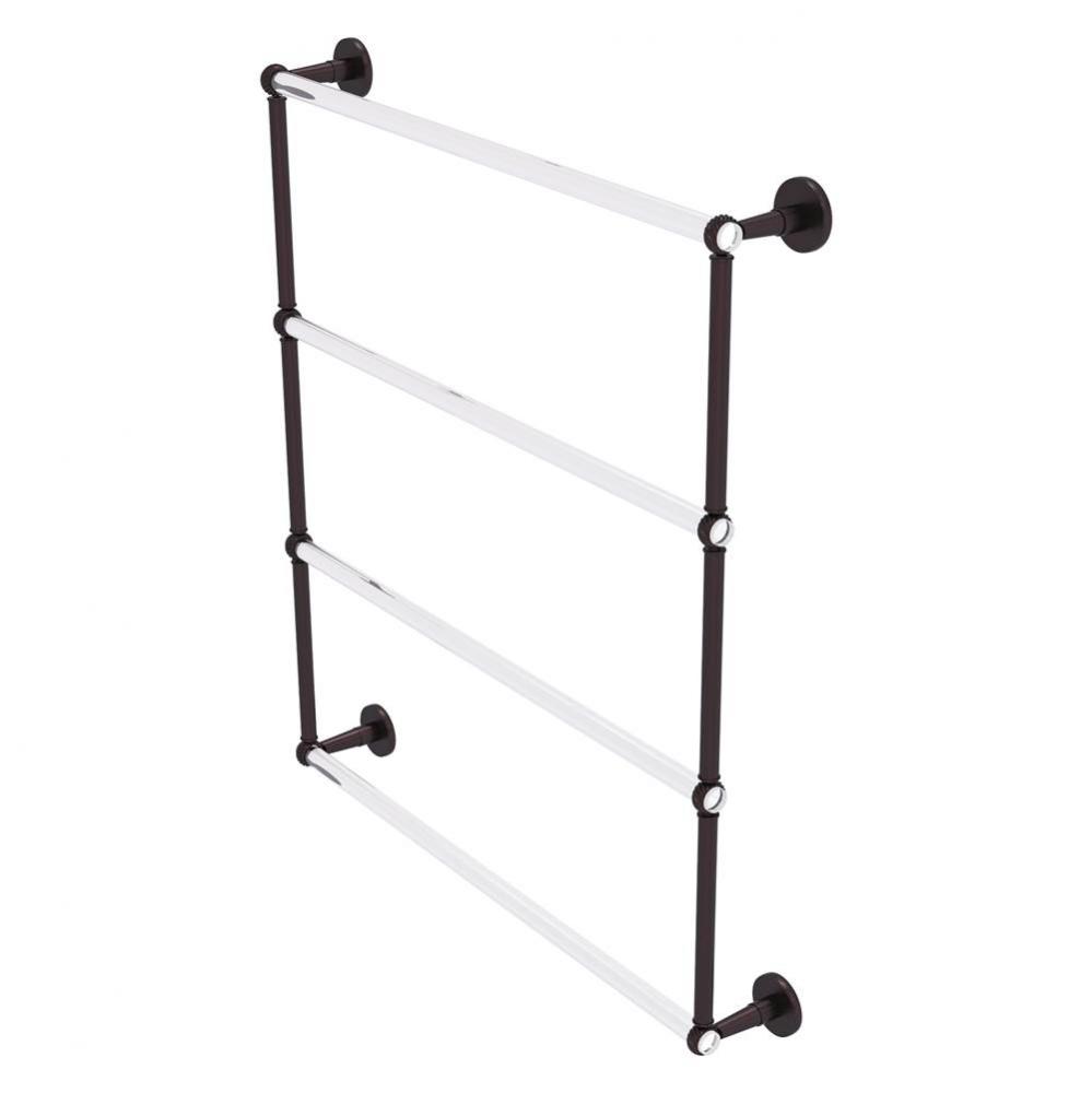 Clearview Collection 4 Tier 30 Inch Ladder Towel Bar with Twisted Accents - Antique Bronze