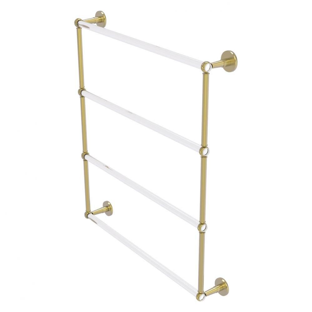 Clearview Collection 4 Tier 30 Inch Ladder Towel Bar with Twisted Accents - Satin Brass
