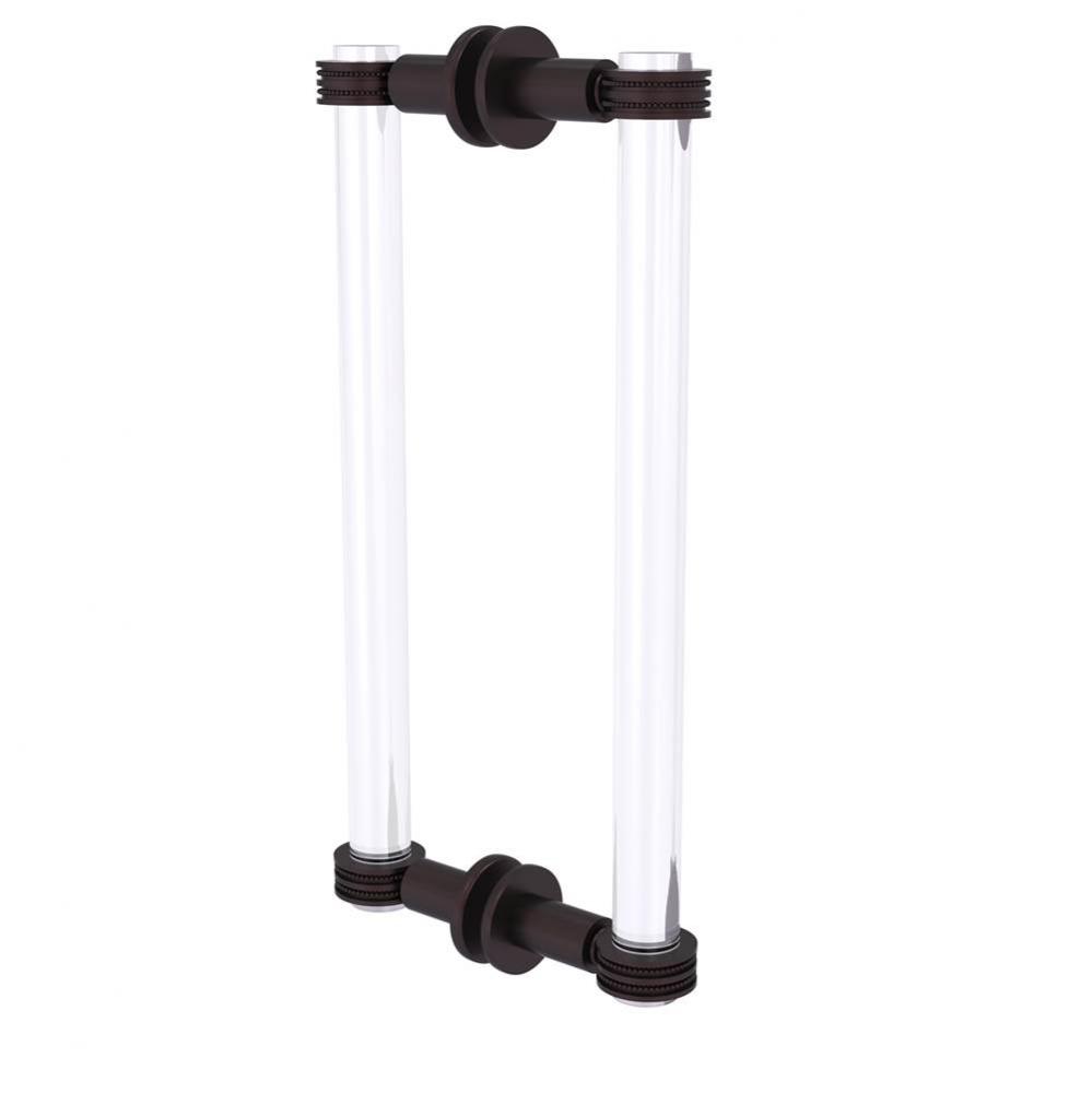 Clearview Collection 12 Inch Back to Back Shower Door Pull with Dotted Accents