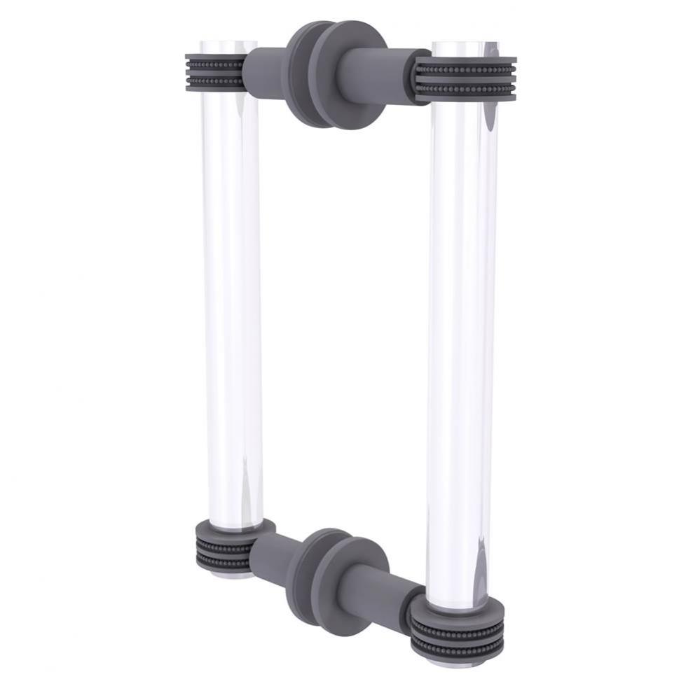 Clearview Collection 8 Inch Back to Back Shower Door Pull with Dotted Accents