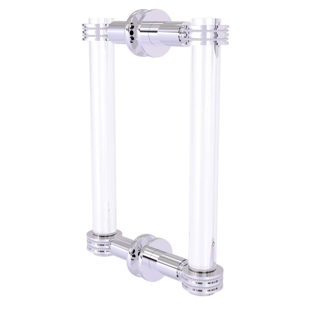 Clearview Collection 8 Inch Back to Back Shower Door Pull with Dotted Accents