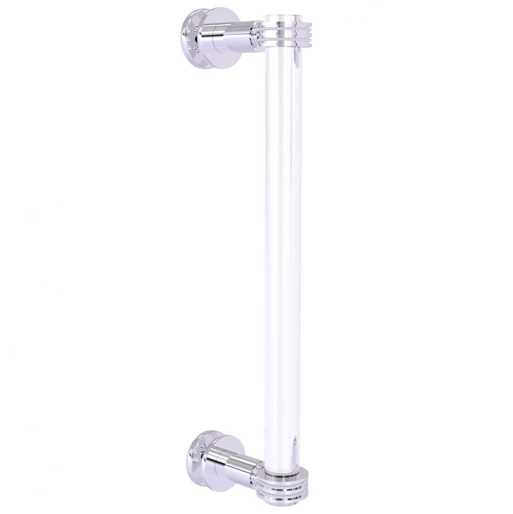 Clearview Collection 12 Inch Single Side Shower Door Pull with Dotted Accents