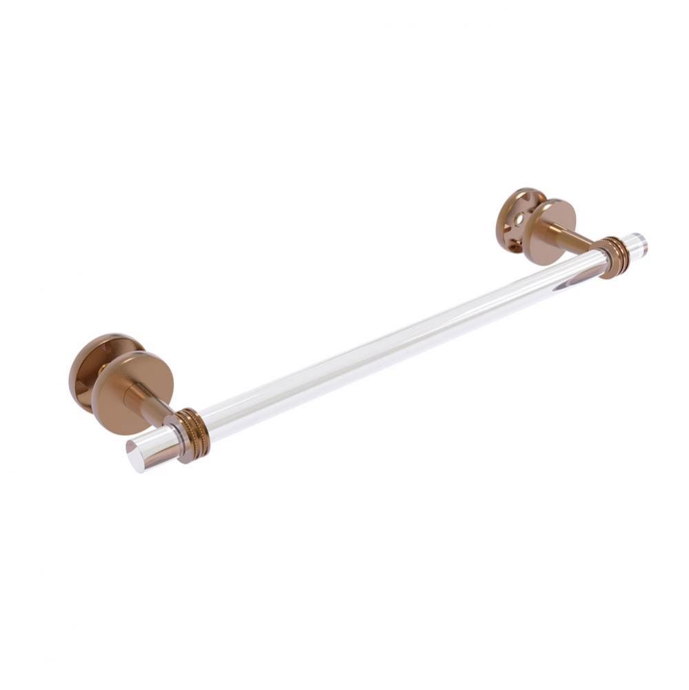 Clearview Collection 18 Inch Shower Door Towel Bar with Dotted Accents