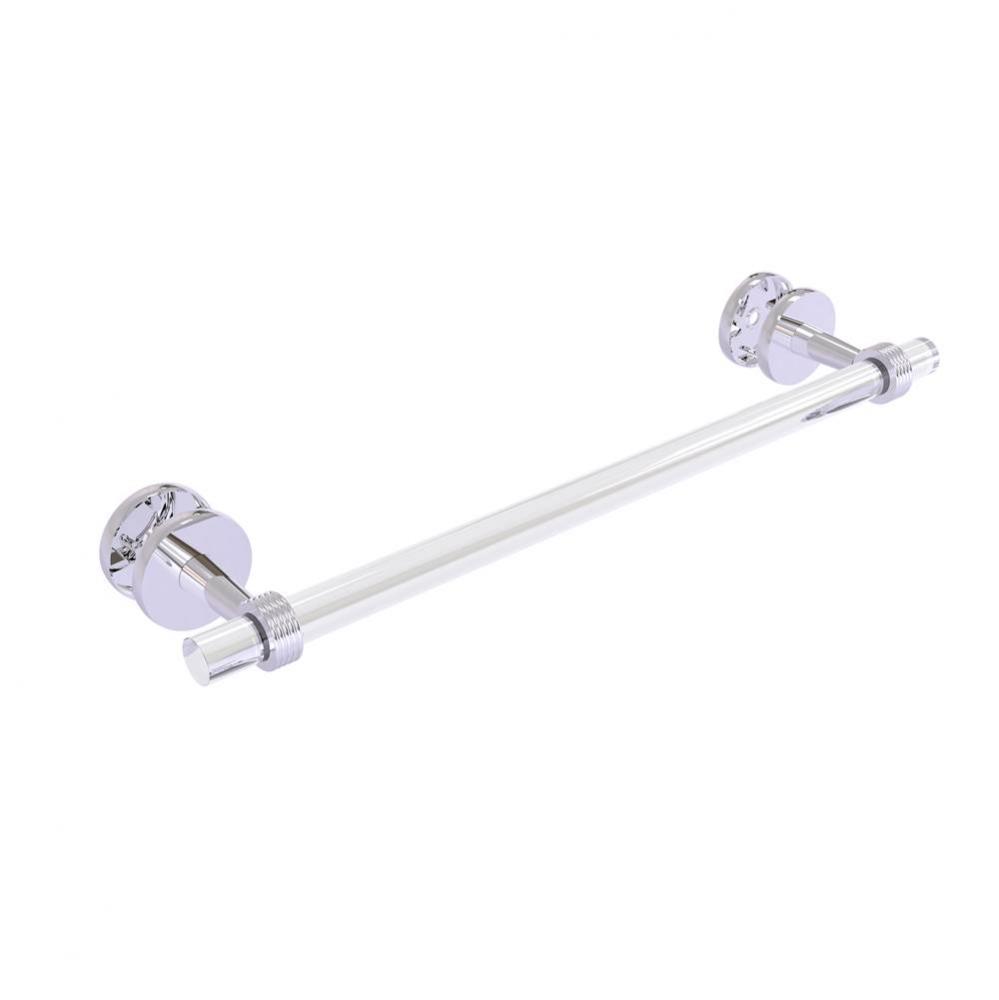Clearview Collection 18 Inch Shower Door Towel Bar with Groovy Accents