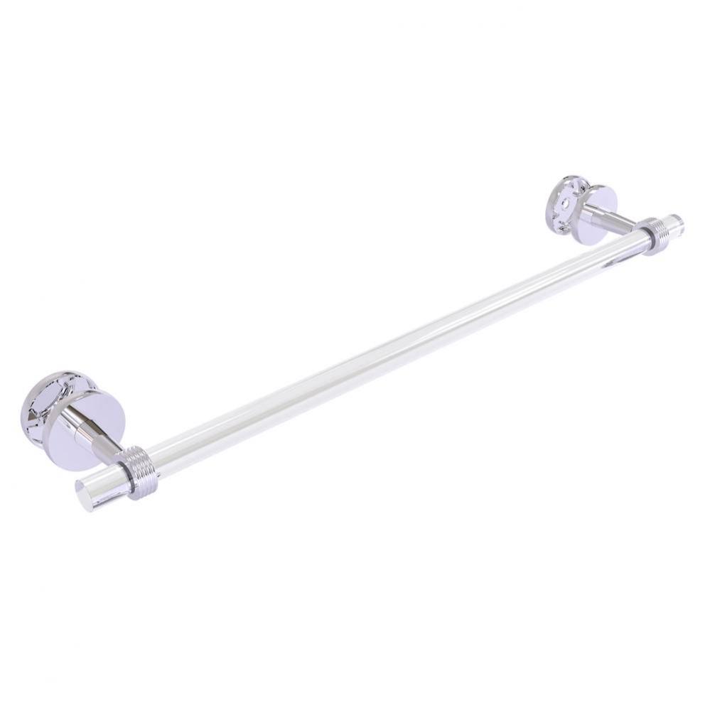 Clearview Collection 24 Inch Shower Door Towel Bar with Groovy Accents
