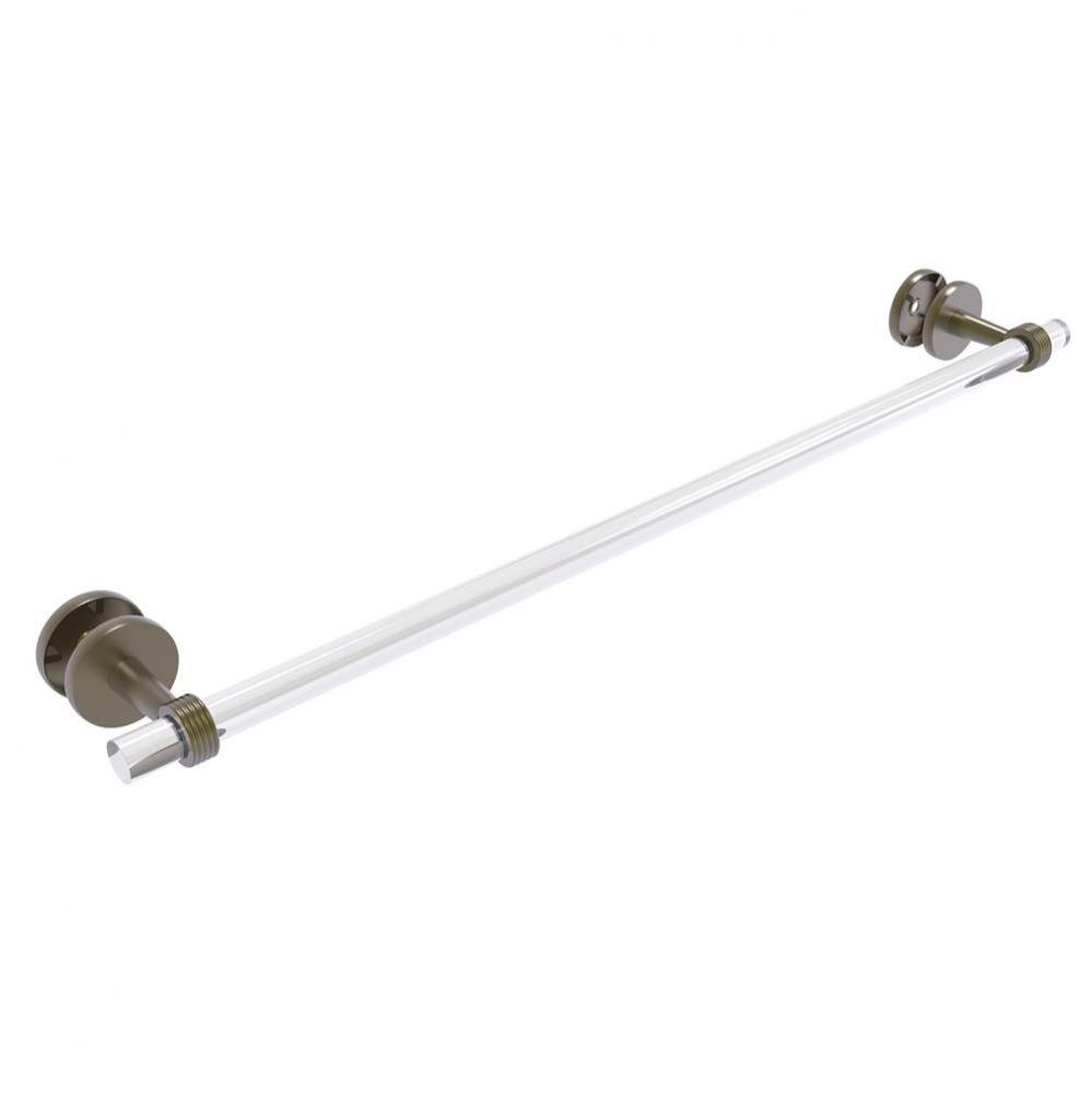 Clearview Collection 30 Inch Shower Door Towel Bar with Groovy Accents