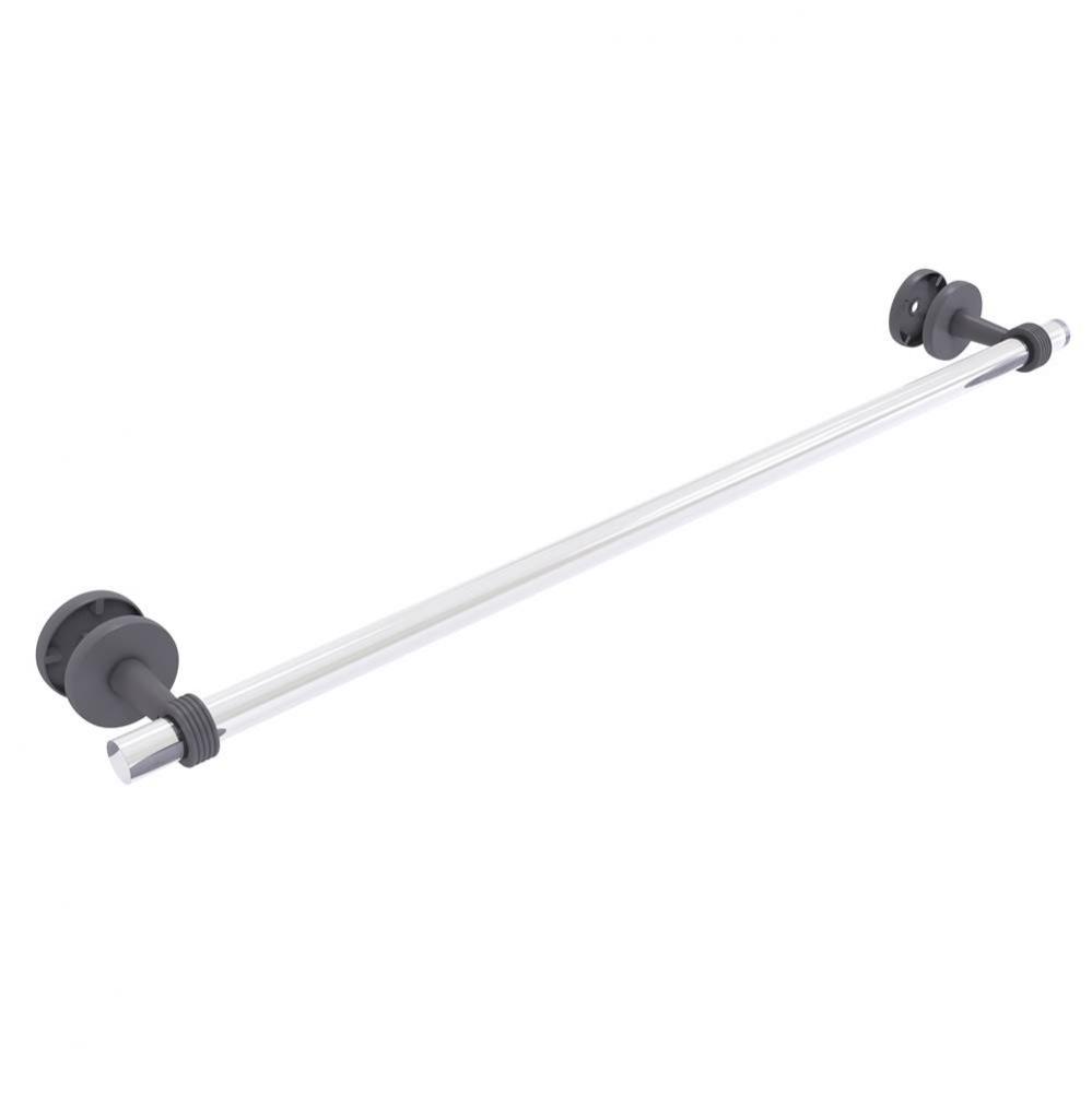 Clearview Collection 30 Inch Shower Door Towel Bar with Groovy Accents