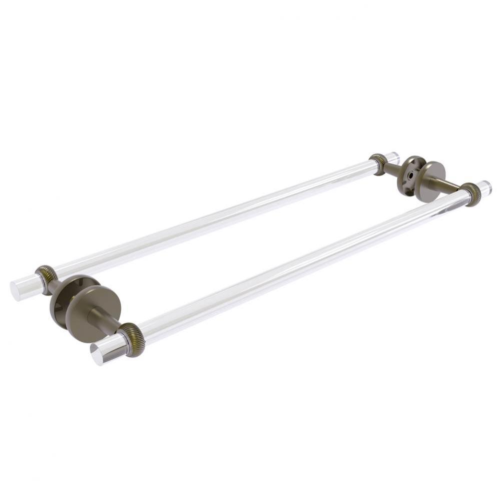 Clearview Collection 24 Inch Back to Back Shower Door Towel Bar with Twisted Accents