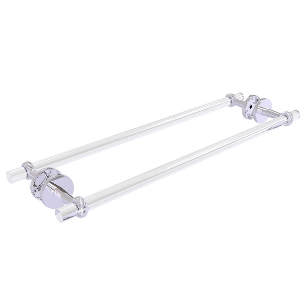 Clearview Collection 24 Inch Back to Back Shower Door Towel Bar with Twisted Accents