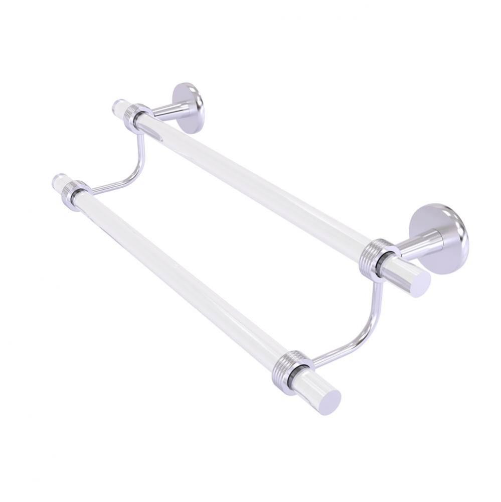 Clearview Collection 18 Inch Double Towel Bar with Groovy Accents