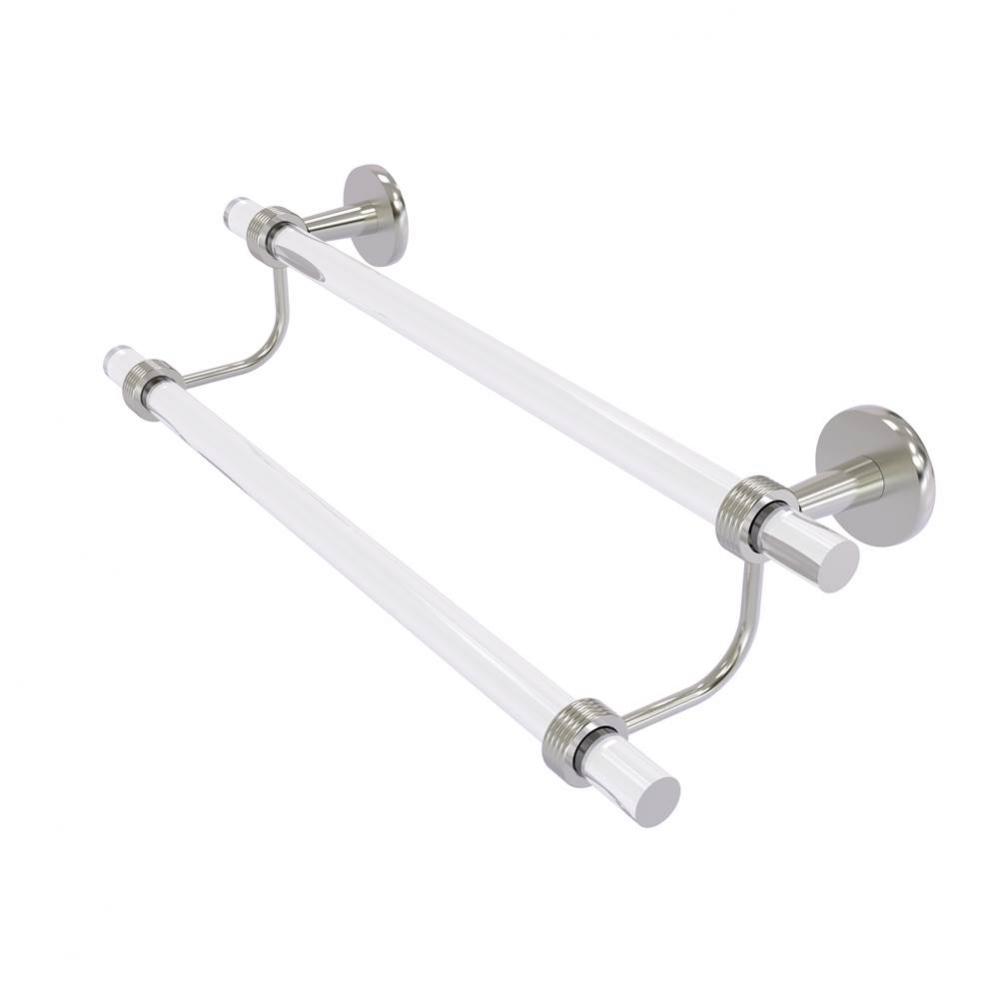 Clearview Collection 24 Inch Double Towel Bar with Groovy Accents