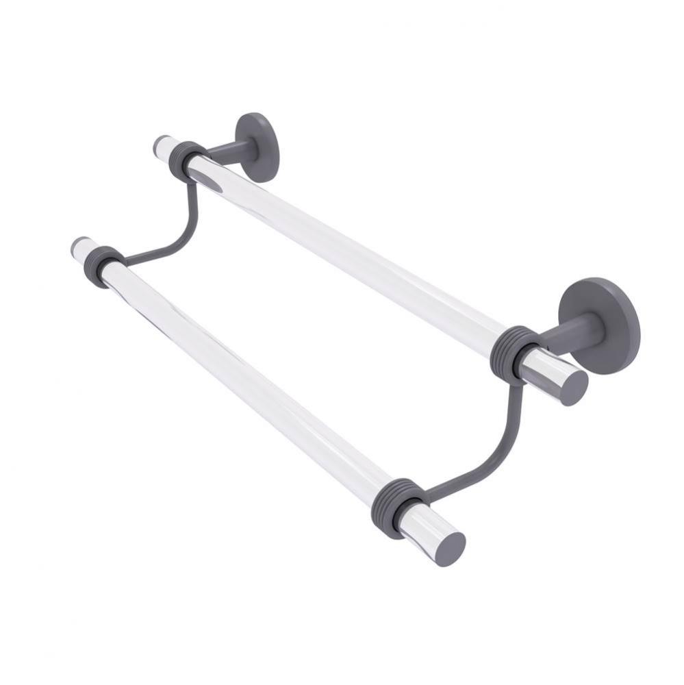 Clearview Collection 36 Inch Double Towel Bar with Groovy Accents