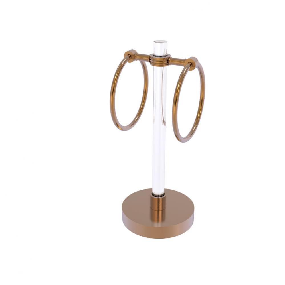Clearview Collection Vanity Top Guest Towel Ring with Dotted Accents