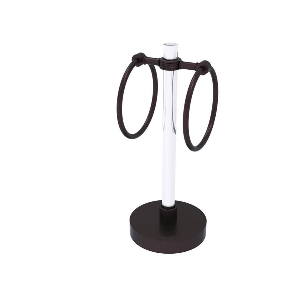 Clearview Collection Vanity Top Guest Towel Ring with Groovy Accents