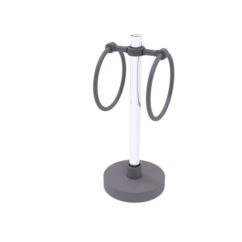 Clearview Collection Vanity Top Guest Towel Ring with Groovy Accents