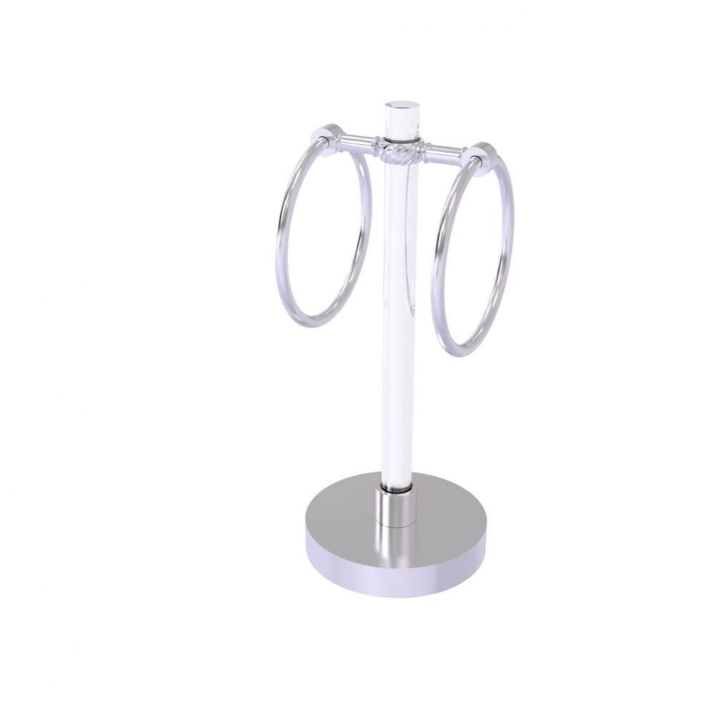 Clearview Collection Vanity Top Guest Towel Ring with Twisted Accents