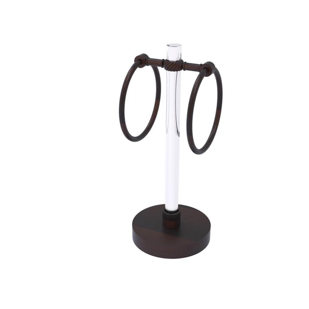 Clearview Collection Vanity Top Guest Towel Ring with Twisted Accents