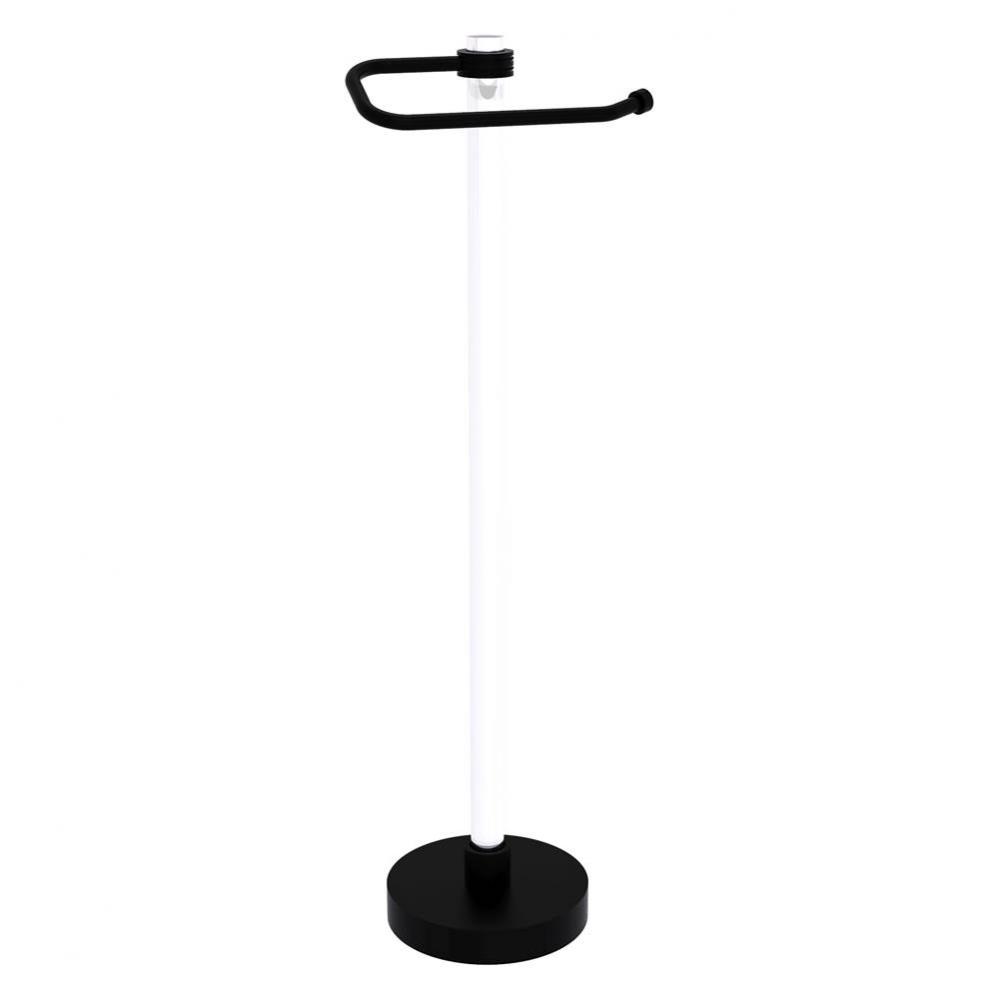 Clearview Collection Euro Style Free Standing Toilet Paper Holder with Dotted Accents - Matte Blac