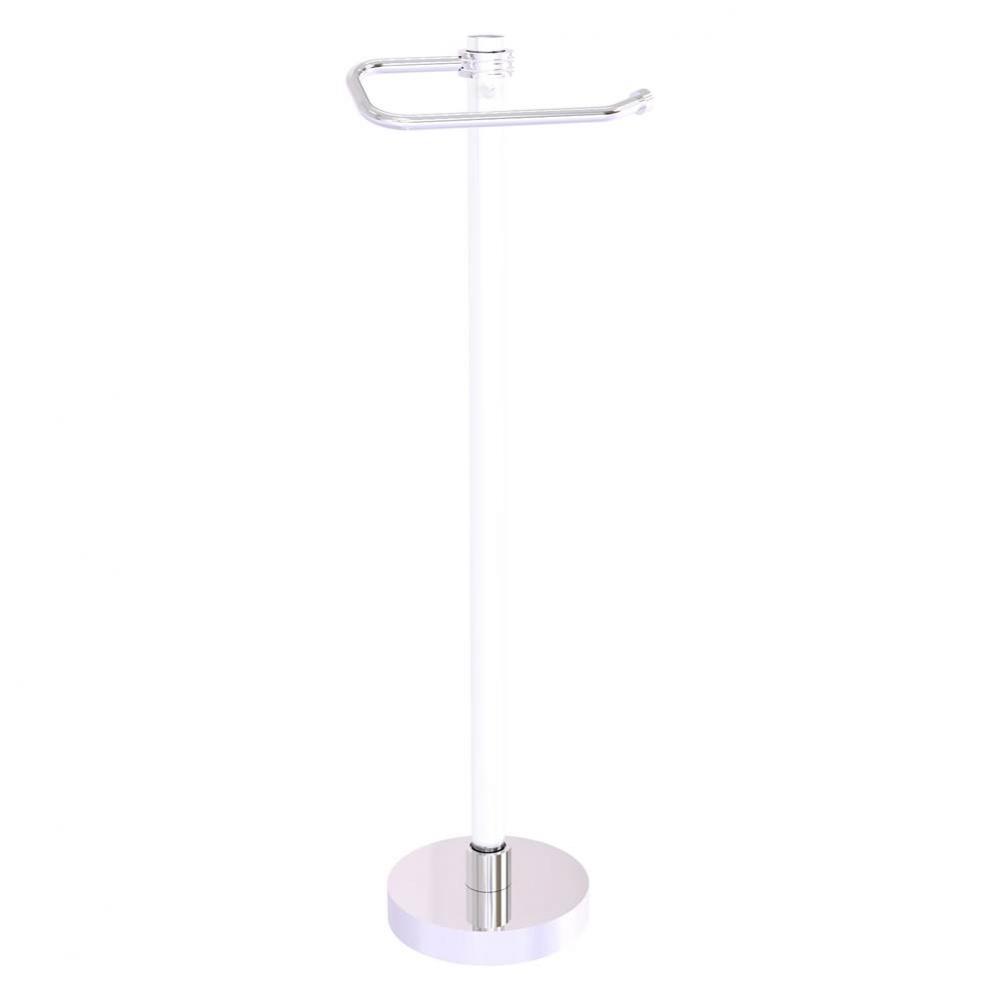 Clearview Collection Euro Style Free Standing Toilet Paper Holder with Dotted Accents - Polished C